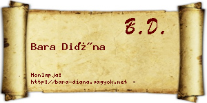 Bara Diána névjegykártya